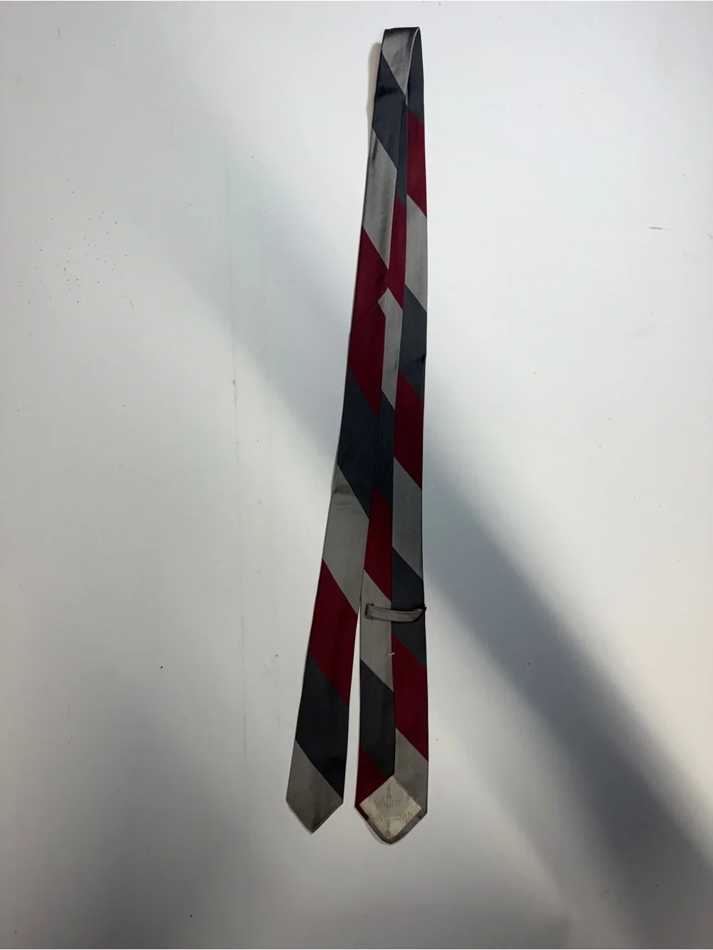 Elegant Striped Men's Tie in Maroon and Gray